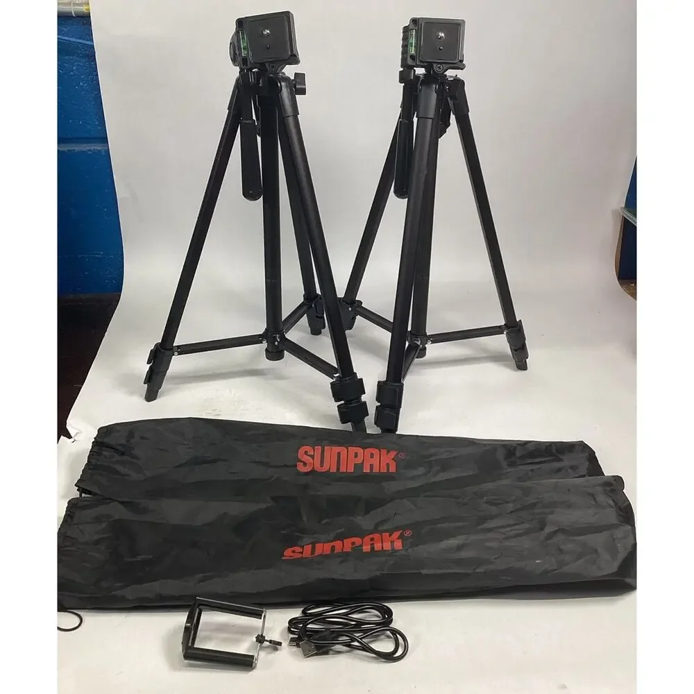 2 Sunpak 5400 DLX Digital Camera Adjustable Tripod With Built In Levels